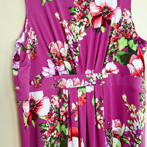 Chico´s |Boho Pink Floral Sleeveless V-neck Long Maxi Dress Sz 4/XL - Picture 10 of 11